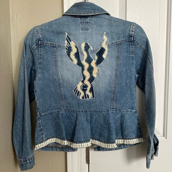 Upcycled Denim Jean See Measurements - Picture 1 of 7